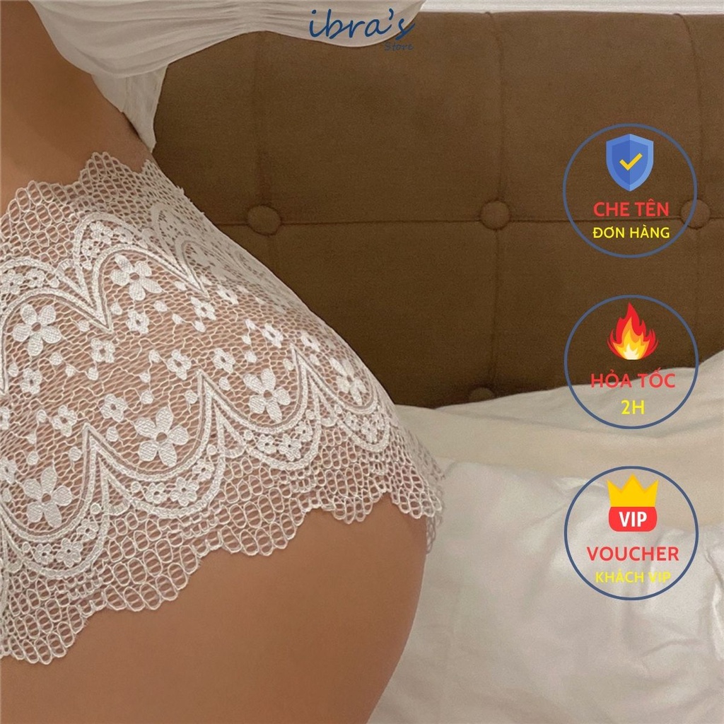 Quần Lót Ren Sexy Ibra's Store Nữ Cao Cấp Lưới Hoa Mỏng Xuyên Thấu Gợi Cảm Siêu Hot Mùa Xuân Tết | I96