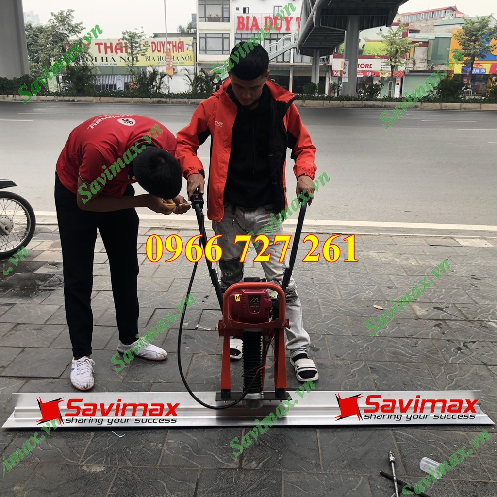 Máy đầm thước bê tông, máy đàm thước động cơ honda gx35 giá rẻ 2021 kèm thước 2M