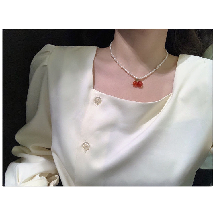 Vòng cổ choker phối hạt ngọc trai giả nhỏ xinh 22380