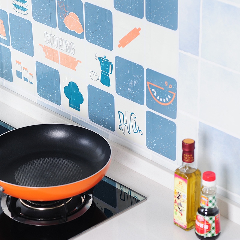 Giấy dán tường nhà bếp, miếng dán bếp chống bắn dầu mỡ, chịu nhiệt cao 2459 Korea Store 88