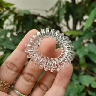 Lò xo cột tóc trắng trong (cỡ trung 2.5cm)