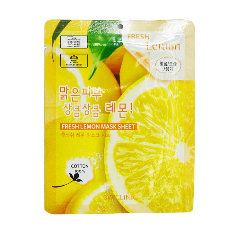 [Mã COSCOCOT4 -8% đơn 250K] Mặt Nạ Chiết Xuất Chanh 3W Clinic Fresh Lemon Mask Sheet 23ml