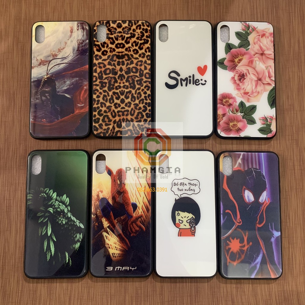 Ốp lưng kính cường lực iphone XS max bóng bẩy siêu đẹp, viền dẻo đen silicon