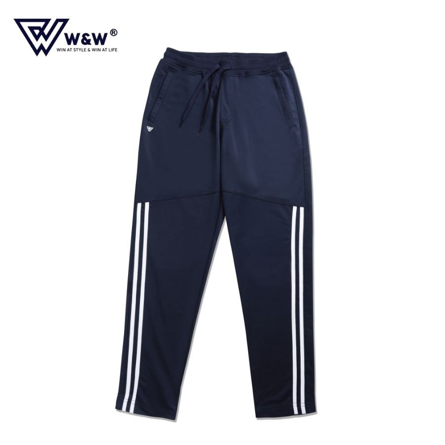 Quần Nỉ Jogger Nam W&amp;W Chất Polyester Cao Cấp Giúp Không Nhăn Dễ Làm Sạch Thiết Kế Ống Suông Thoải Mái Co Giãn Nhẹ WJO20