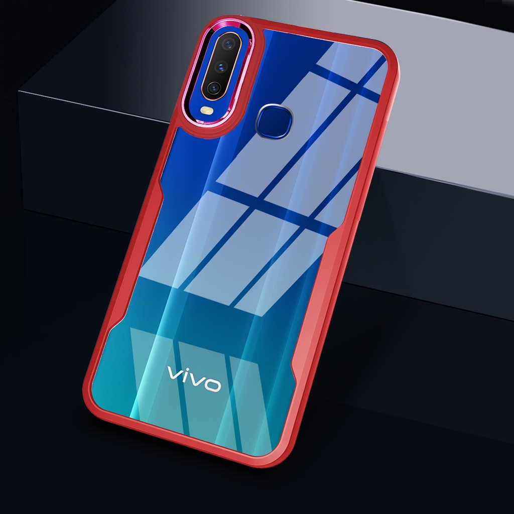 Ốp điện thoại KOOSUK acrylic trong suốt chống sốc 2 trong 1 dành cho Vivo Y11 Y12 Y15 Y17 Y3S