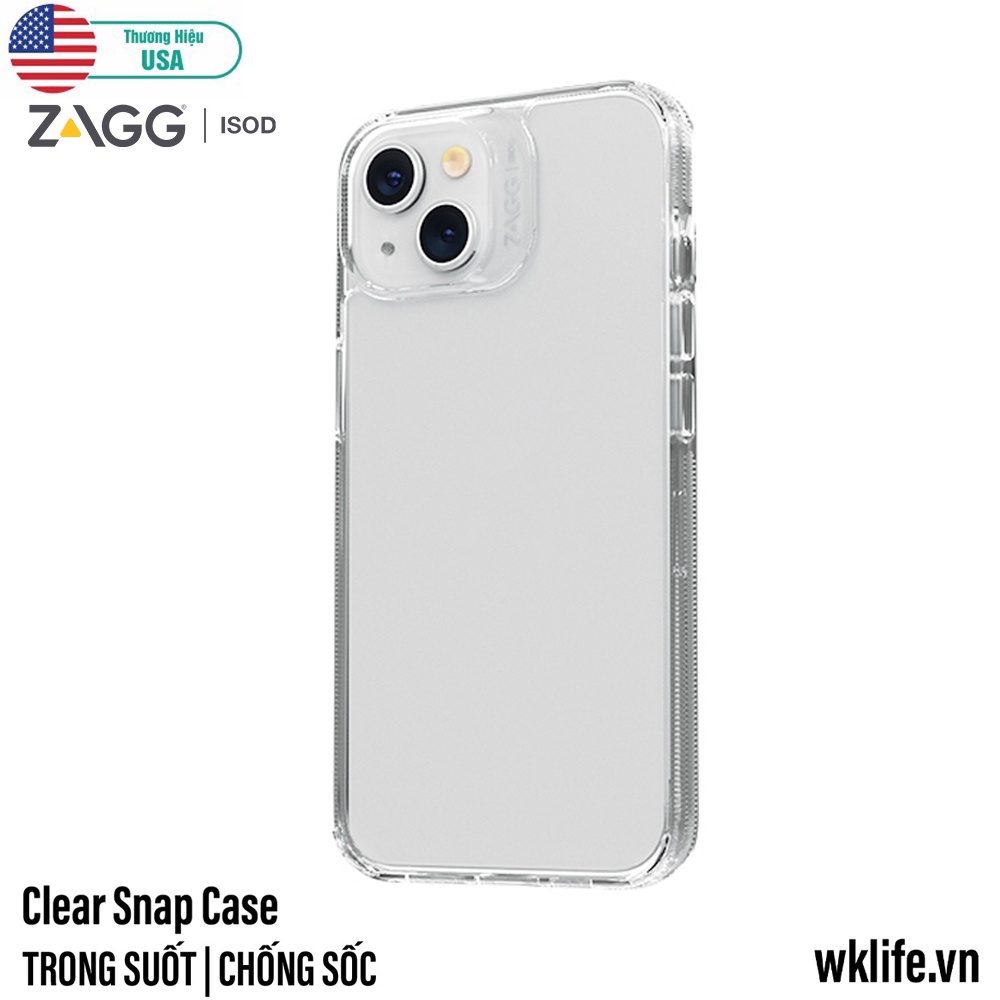 Ốp Trong Suốt Zagg Clear Snap Viền Dẻo Chống Sốc 3M Cho 13 / 13 Pro / 13 Pro Max