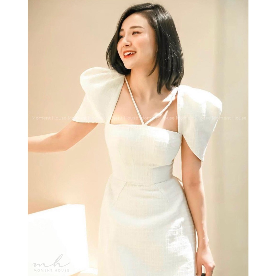 Đầm xòe chéo dây, dáng ngắn xòe hack chân, chất liệu linen gân dày dặn, hàng thiết kế may 2 lớp, có size SML