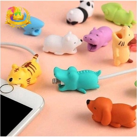 Phụ Kiện Bảo Vệ Dây Cáp Hình Thú Dễ Thương Cho Iphone Android HB