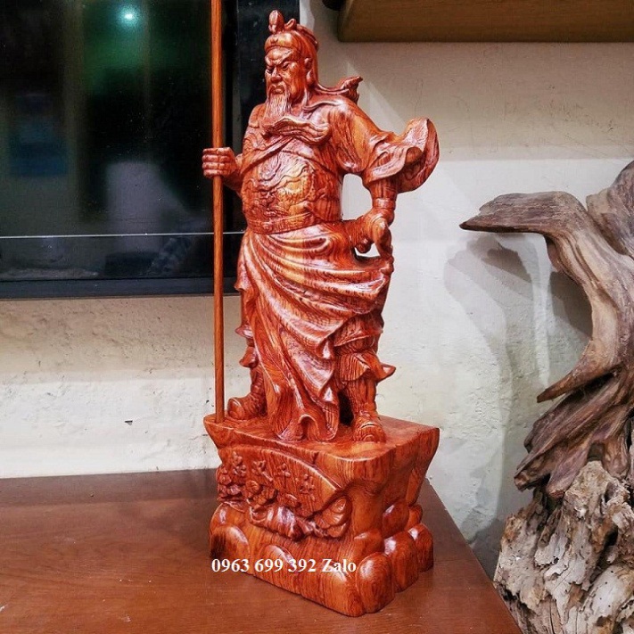 Tượng quan công trấn ải gỗ hương 40 cm