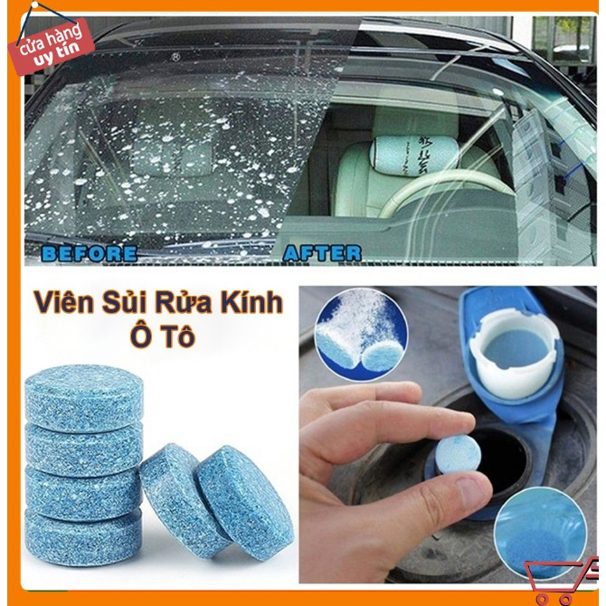 [Mã LIFEAUMAY giảm 10% tối đa 30k đơn 150k] Viên Sủi Rửa Kính Ô Tô - Tẩy Sạch Kính Lái