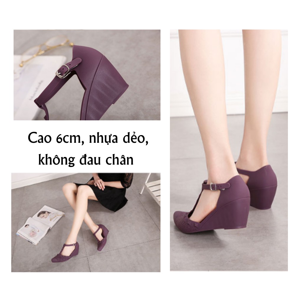 Giầy nhựa đi mưa cao 6cm hàng cao cấp (có sẵn 1 số size)