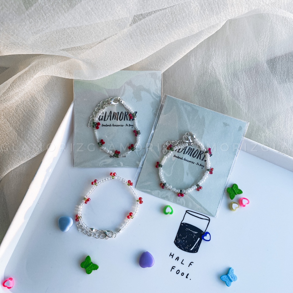| Vòng tay 🍒 𝘿𝙐𝙇𝘾𝙄𝙀 𝘾𝙃𝙀𝙍𝙍𝙄𝙀𝙎 🍒 | siu xinh đáng iu - Made by Glamorizzz