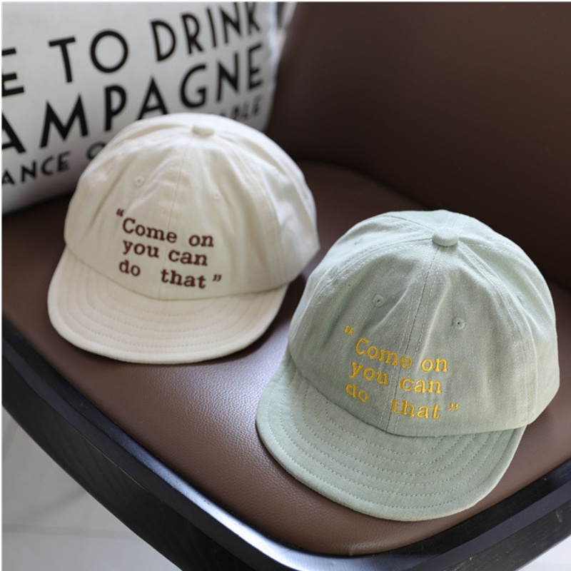 Nón Kết Thêu Chữ Thoáng Khí Thời Trang Xuân Hè Cho Bé Trai Và Gái