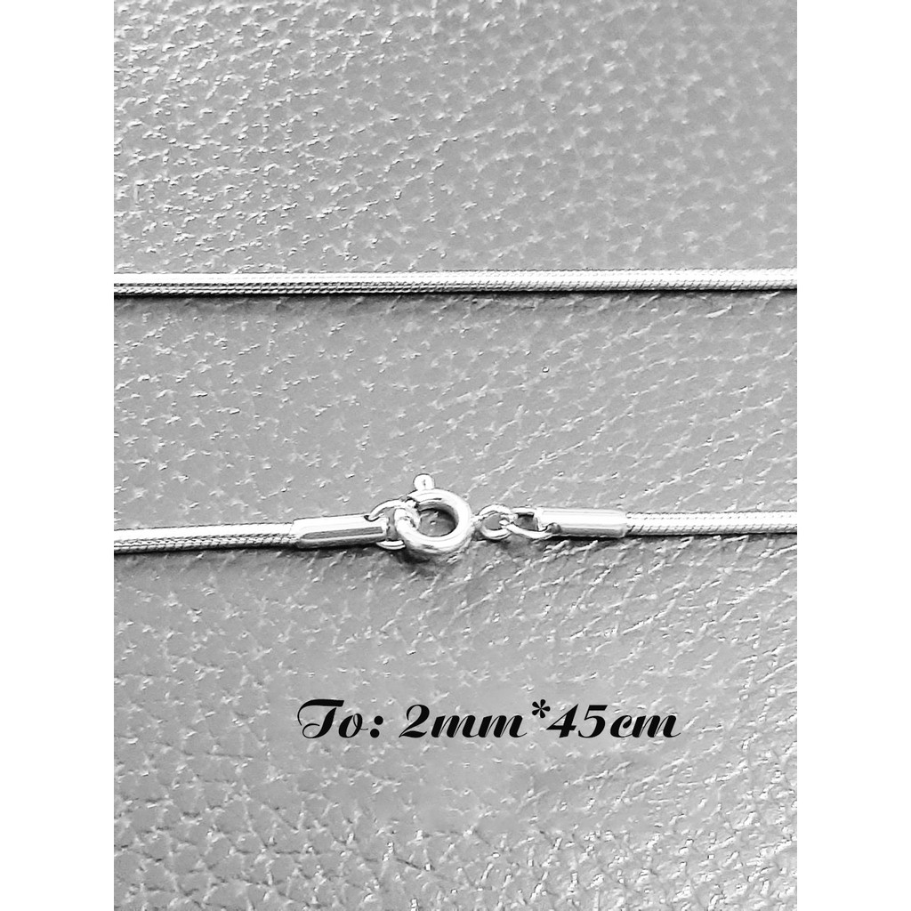 Dây chuyền chỗi rắn tròn 2mm Khóa xịn trắng sáng đẹp không đen, không gỉ, hợp thời trang