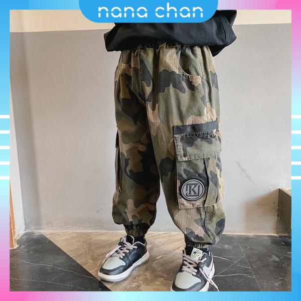 QB260 - Quần jogger rằn ri sz 100-150, quần kaki thời trang cho bé thu đông 2022