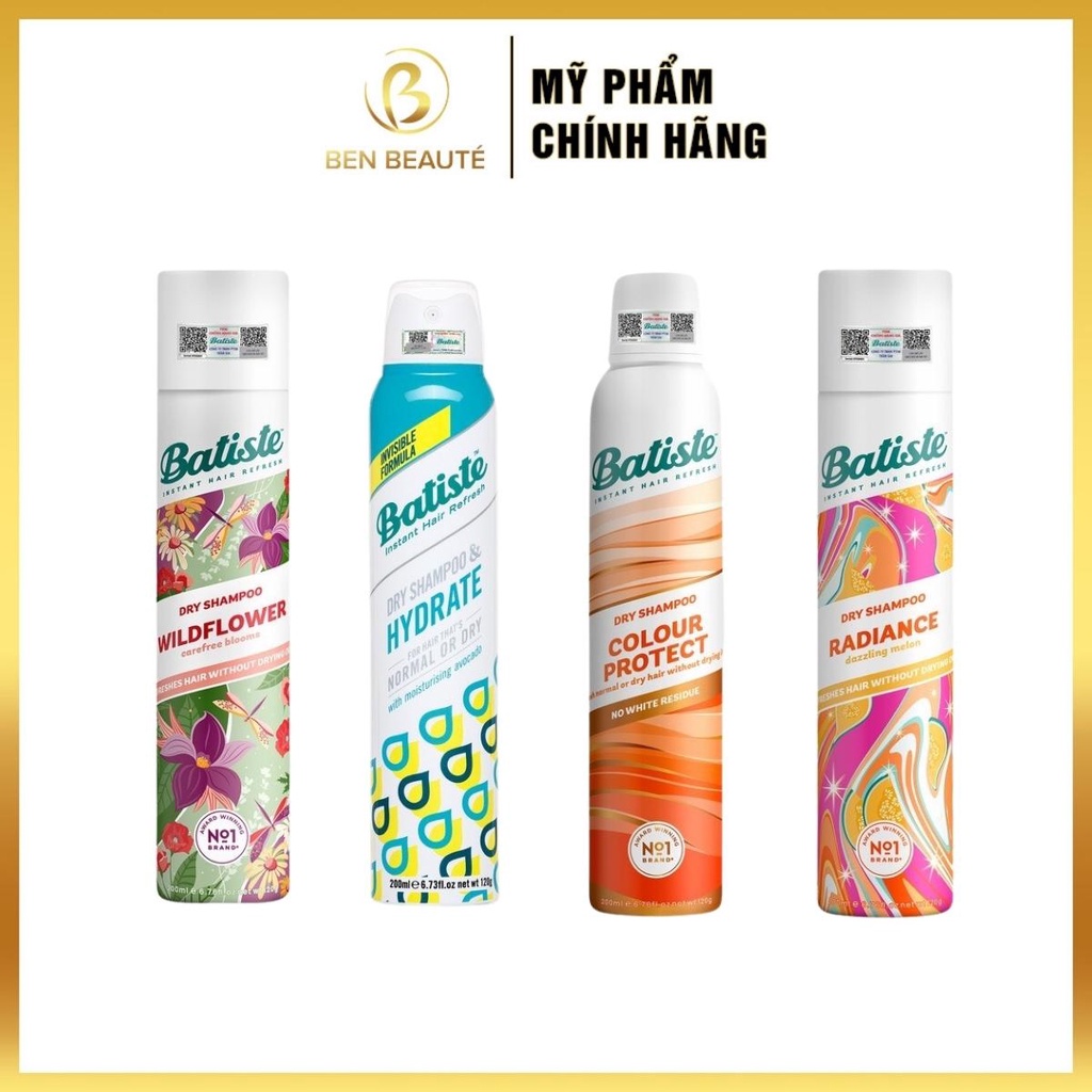 Dầu Gội Khô Batiste Dry Shampoo 200ml