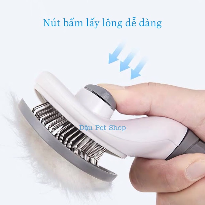 [Mã PET50K giảm Giảm 10% - Tối đa 50K đơn từ 250K] Lược chải lông thú cưng cao cấp có nút bấm gỡ