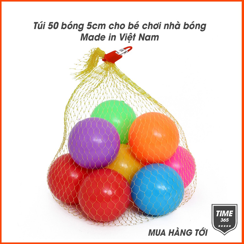 Túi 50 bóng 5cm cho bé chơi nhà bóng - bể bơi - Nhựa nhập Hàn Quốc - Sản xuất tại Việt Nam