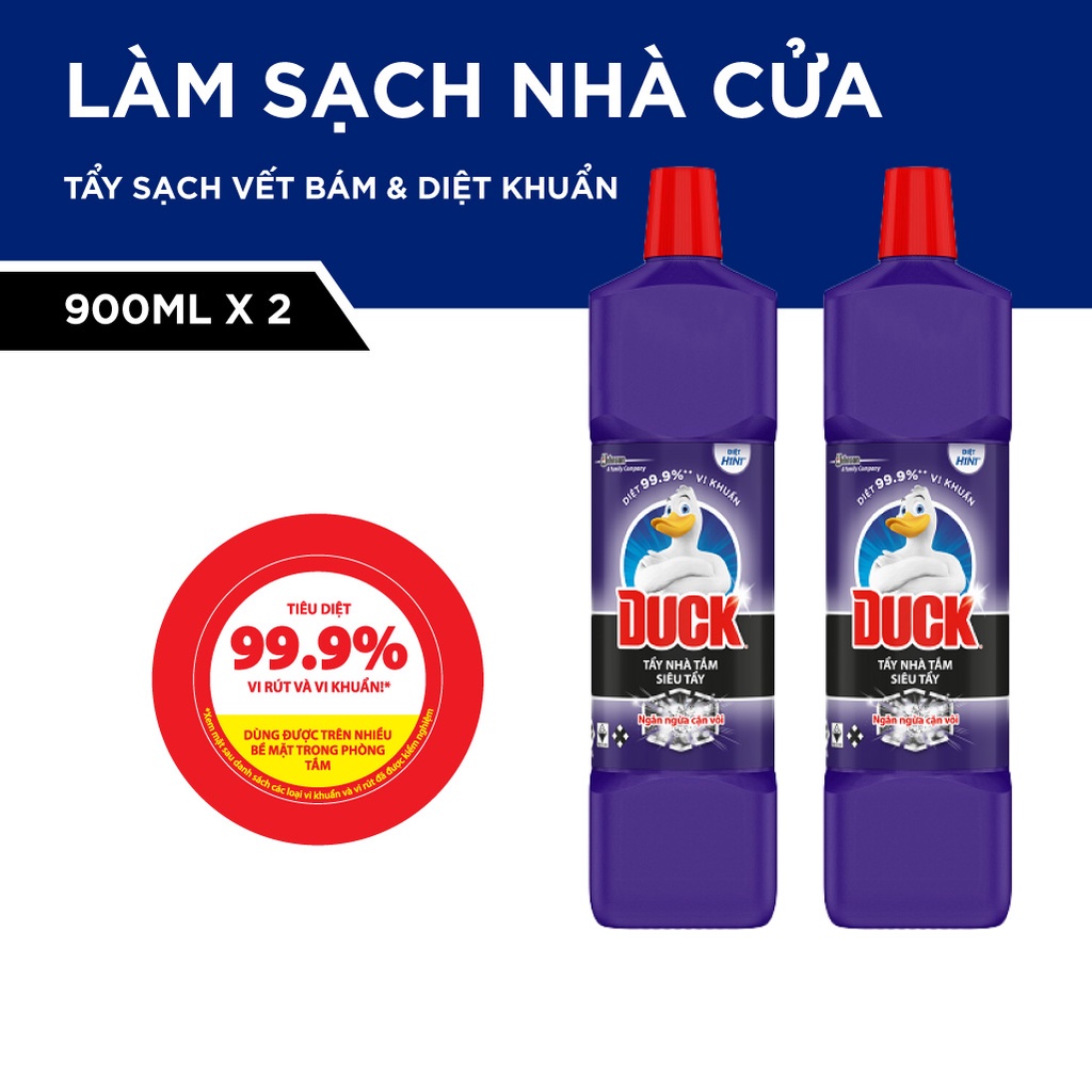 DUCK Tẩy Rửa Nhà Tắm Siêu Tẩy Pro Gói Đôi 900ml x 2