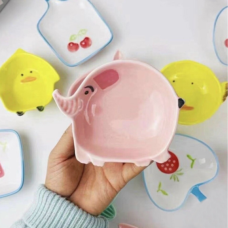 Bát Ăn Dặm Chất Liệu Gốm Sứ Cao Cấp Bền Màu YOOTA BABY Hình Con Voi Đáng Yêu Cho Bé