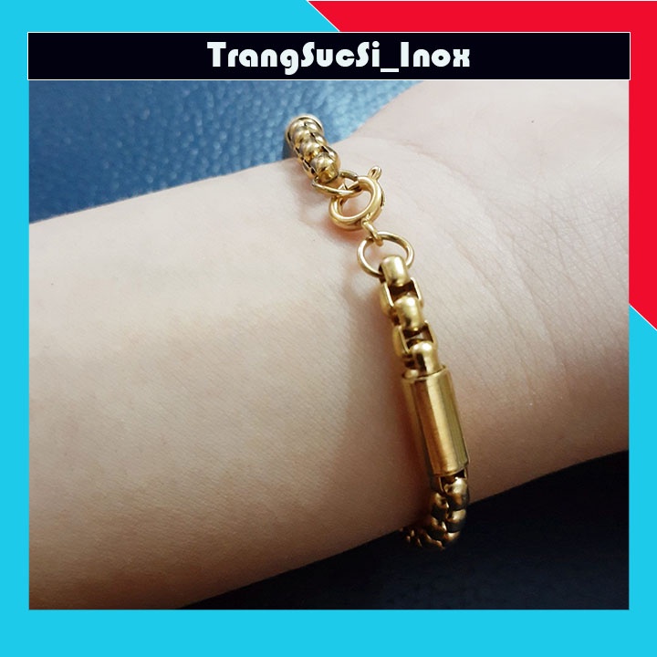 Sỉ Lắc tay kiểu ống trúc khóa xịn mạ vàng sáng đẹp, không đen, phù hợp cho cả nam và nữ