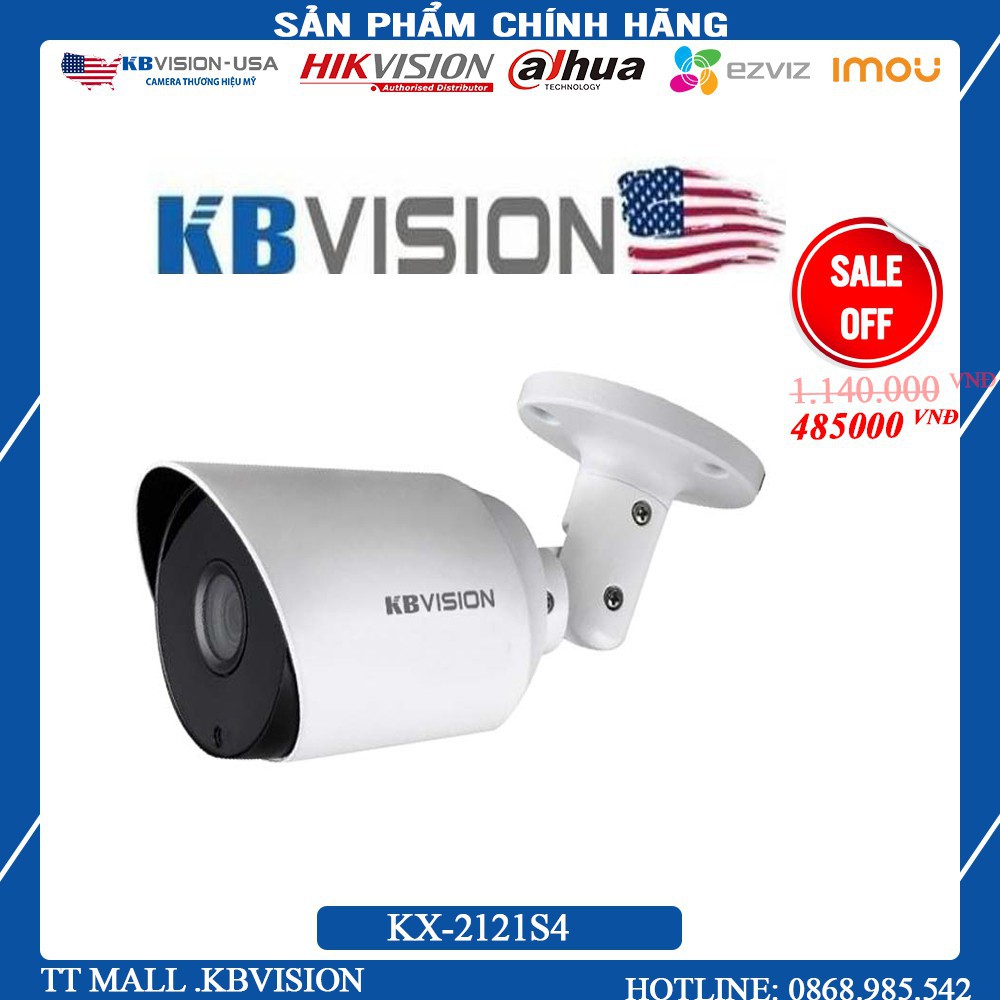  . {Giá HỦY DIỆT} Camera KBVISION KX-2121S4 2MP THÂN SẮT Panasonic Chipset .