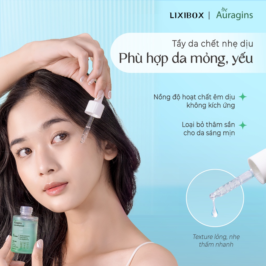 Tinh Chất Tẩy Tế Bào Chết The Auragins 7.5% AHA + 0.5% BHA Gentle Peeling