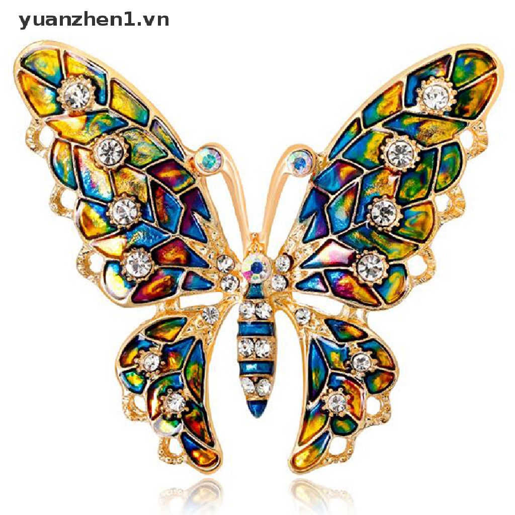 Ghim Cài Áo Hình Bướm Đính Đá Nhiều Màu Sắc