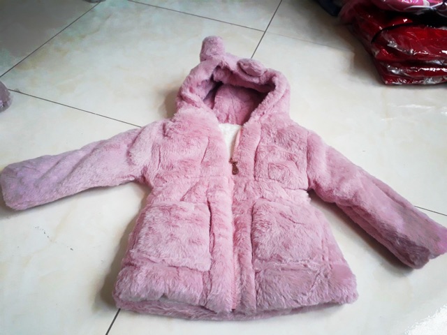 Áo lông tai gấu trẻ em