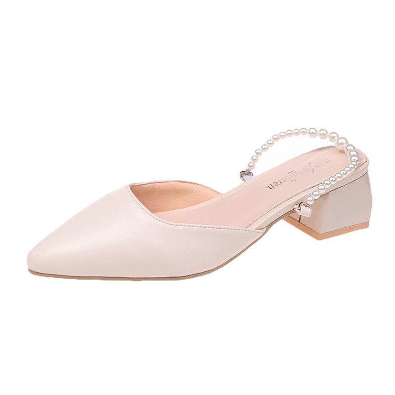 Dép cao gót IELGY mũi nhọn đính hạt thời trang dành cho nữ