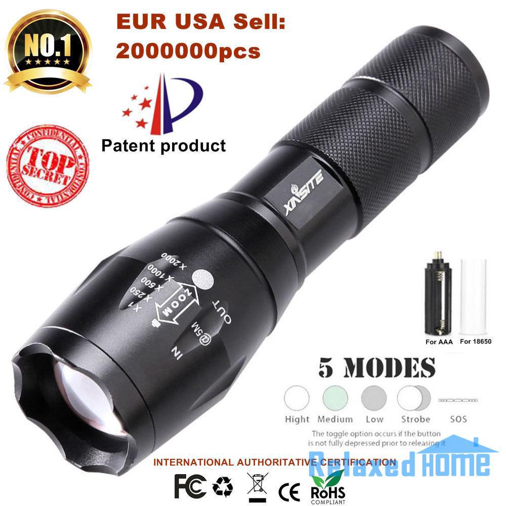 Đèn pin bóng LED siêu sáng 50000lm XML-T6