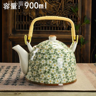 ₪►Ấm trà bằng gốm cỡ lớn họa tiết vẽ tay xinh xắn