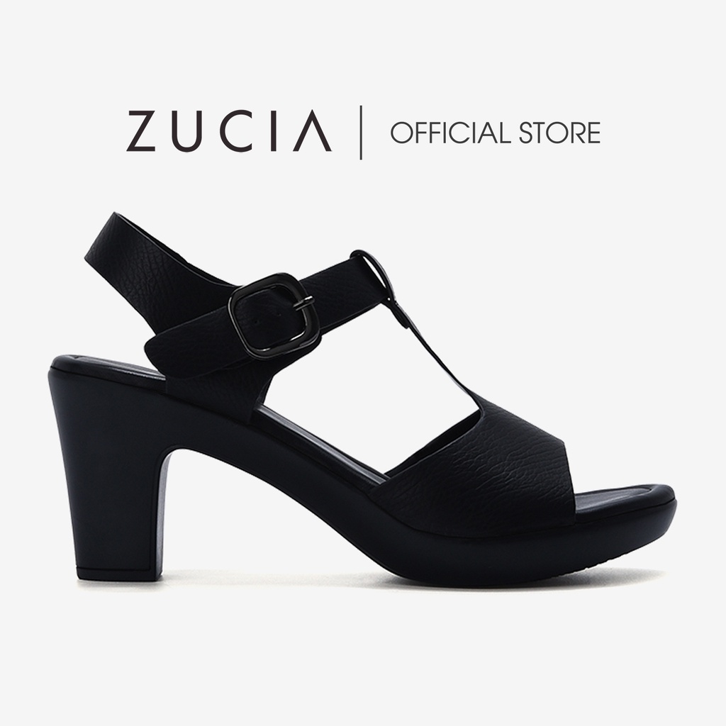 Giày sandal cao gót nữ Zucia thiết kế quai chữ T đế đúc vững chắc siêu nhẹ tôn dáng cao 8cm - SRX51