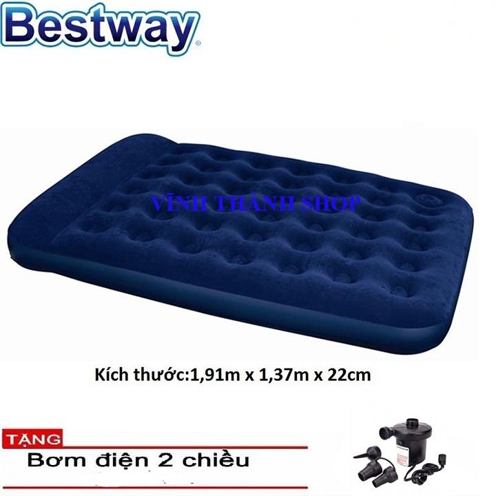 [ Tặng bơm điện 2 chiều ] Đệm hơi Bestway Nệm hơi cao cấp Đệm bơm hơi 67002