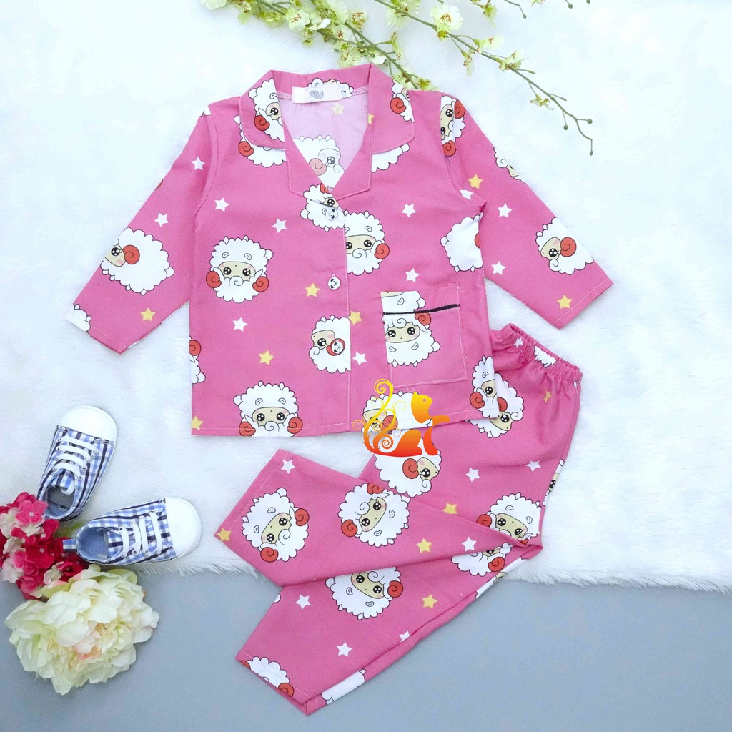 Đồ Mặc Nhà Pijama Kate Thái Quần Dài - &quot;Cừu - Sao&quot; - Cho Bé 8-38kg