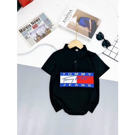 Áo phông cổ trụ polo chất cotton thể thao, cá tính cho bé trai đi học đi chơi size đại