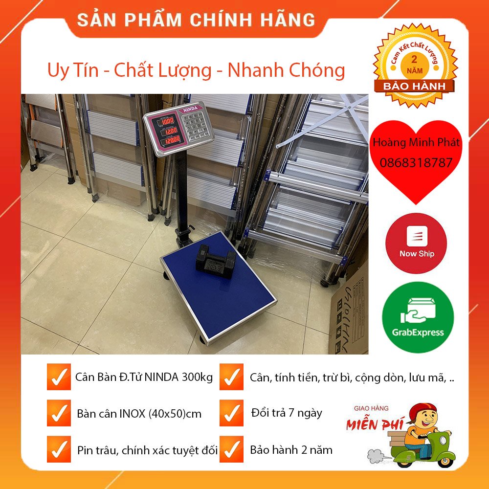 Cân 300kg/150kg Điện Tử Tính Tiền Hàng NINDA A6 - BẢO HÀNH 2 NĂM. DÙNG CHO GIA ĐÌNH, NHÀ XƯỞNG, NHÀ HÀNG, SIÊU THỊ