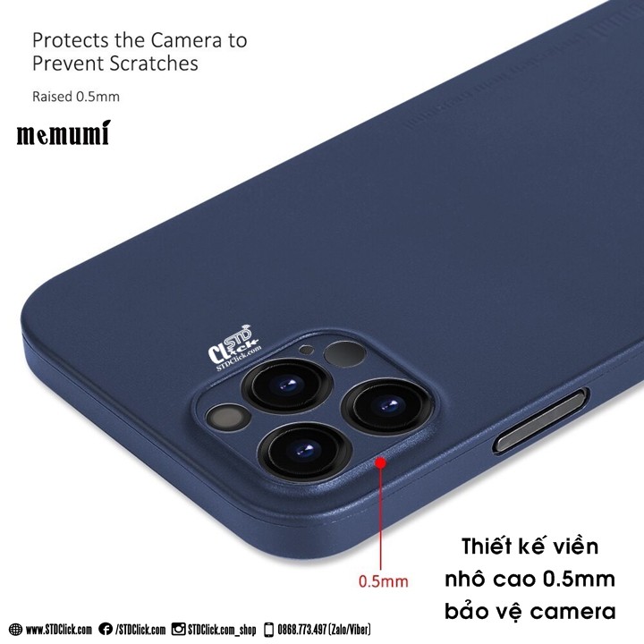 ỐP LƯNG IPHONE 12 PRO MEMUMI MỎNG LỤA CHÍNH HÃNG