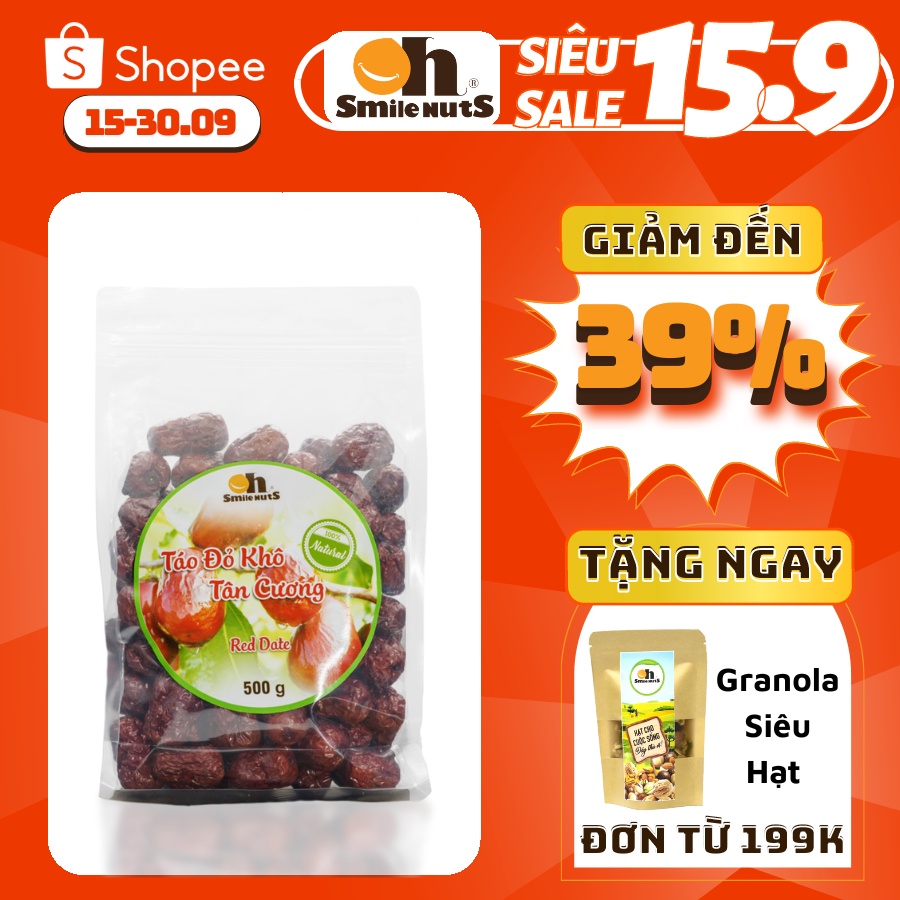 Táo Đỏ Khô Tân Cương Smile Nuts Túi 500g