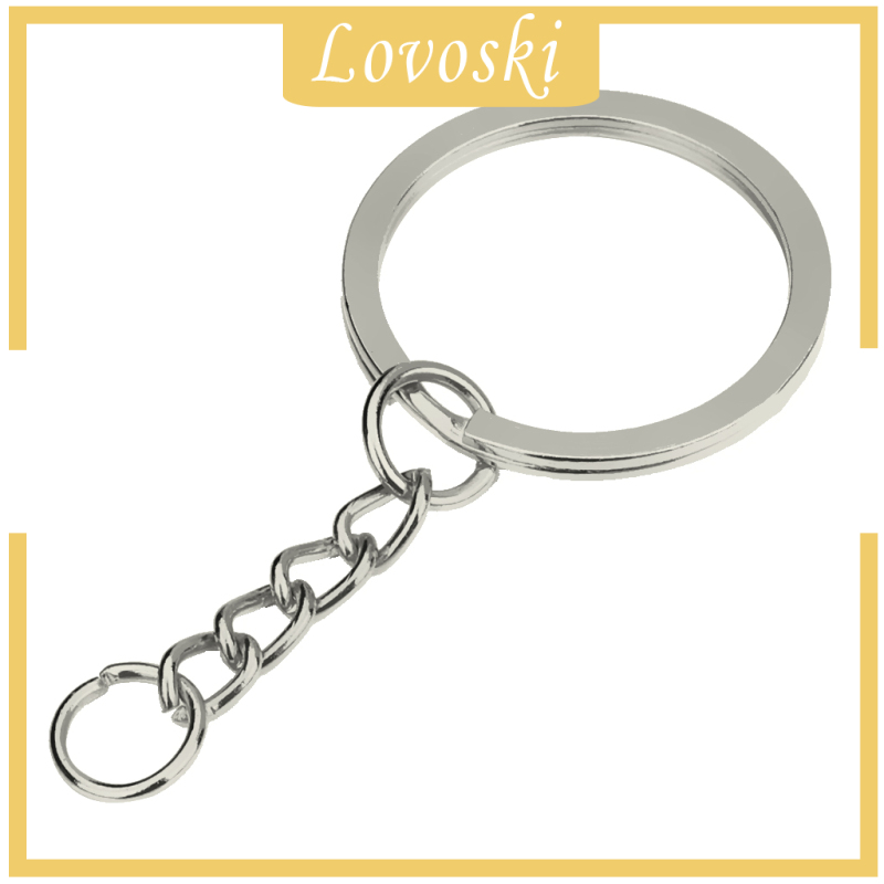 [LOVOSKI]30pcs Metal Split Keychain Rings With Chain 28mm Open Jump Ring DIY Key Ring