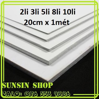(EM RẺ) Bìa mô hình - 2mm 3mm 5mm 8mm 10mm 20x100 cm (Bìa làm handmade, Formex 2li 3li 5li 8li 10li, Fomex , Fomic 5ly)