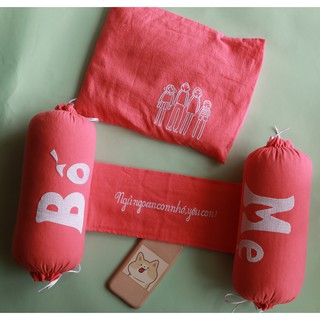 Gối chặn handmade vỏ đậu xanh H2C giúp bé ngủ không bị giật mình