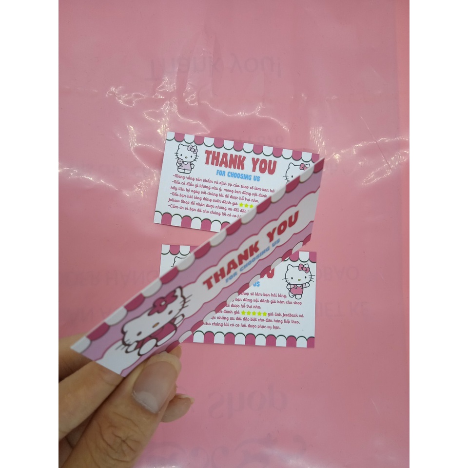COMBO Card Cám Ơn, Card Thank You, Thiệp Cảm Ơn đẹp rẻ  Hello Kitty dễ thương Sẵn hàng 56