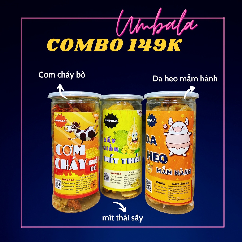 [Mã 254FMCGSALE giảm 8% đơn 500K] [MỚI] Combo ăn vặt 149K siêu tiết kiệm cho mùa đông lạnh giá ăn vặt Umbala