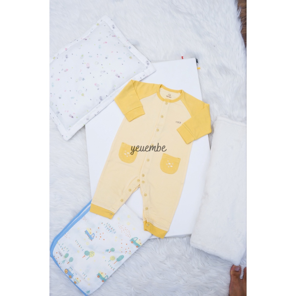 Bộ Đồ Áo Liền Quần Full Body, Bodysuit NOUS Không Tất Vàng Fullsize Cho Bé Từ 0 Đến 12 Tháng