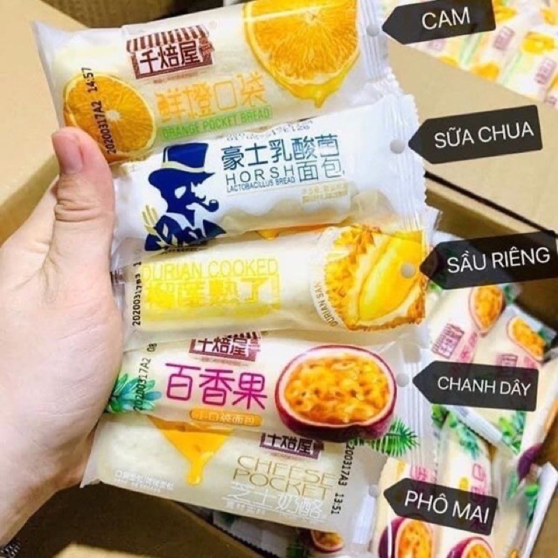 BÁNH SỮA CHUA 5 VỊ: SỮA CHUA, CHANH DÂY,PHÔ MAI, CAM, SẦU RIÊNG