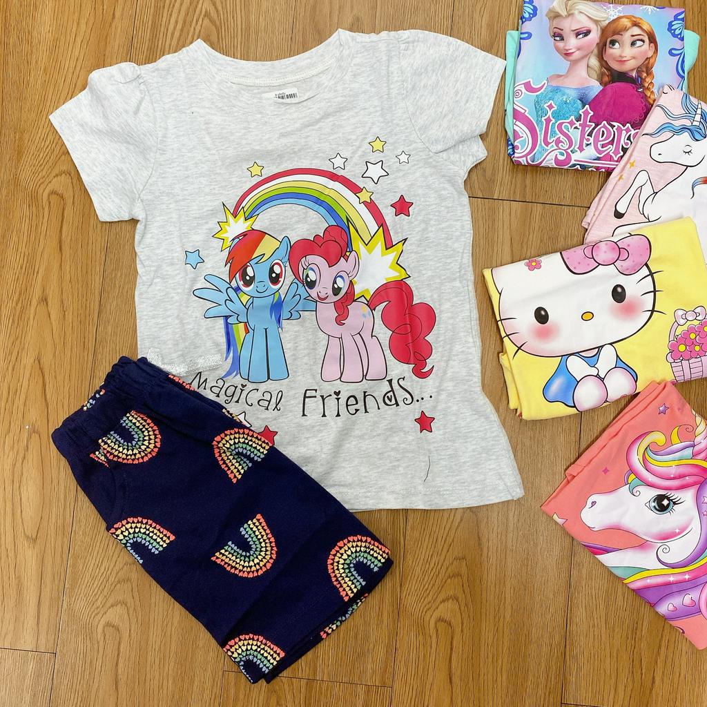 Bộ thun ngắn Bigbaby chất thun cotton mềm mát quần có túi họa tiết disney nhiều mẫu cho bé 17-48kg