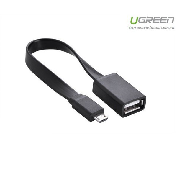 Cáp OTG Ugreen 10821 - Cáp chuyển đổi USB 2.0 sang Micro USB OTG loại dẹt