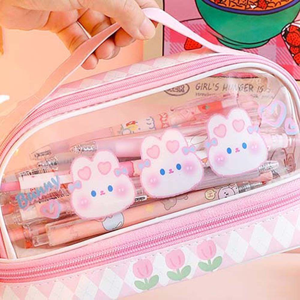 Túi Đựng Bút Hình Thỏ / Gấu Hoạt Hình Đáng Yêu Ốp