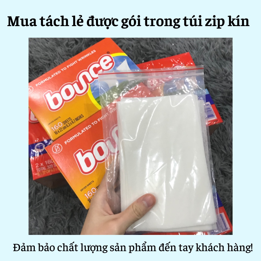 [Tách lẻ] Giấy thơm quần áo Bounce xuất xứ Mỹ mùi hương tươi mát 160 tờ